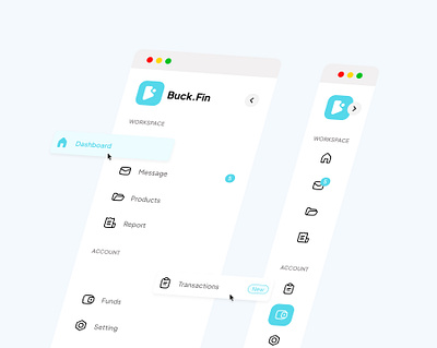 Sidebar UI Design - Buck Finance app branding business dashboard ui design finance sidebar ui ui design user experience ux design website design