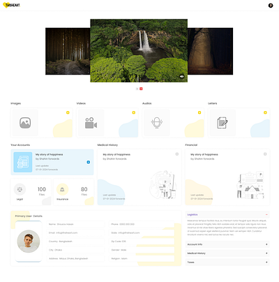 ThisHeart Beneficiaries landing page dashboard design figma design landing page profile design prototype design ui design uiux design ux design web design website design xd design