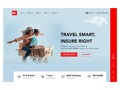 HDFC ERGO app creative design design inspiration minimal ui web