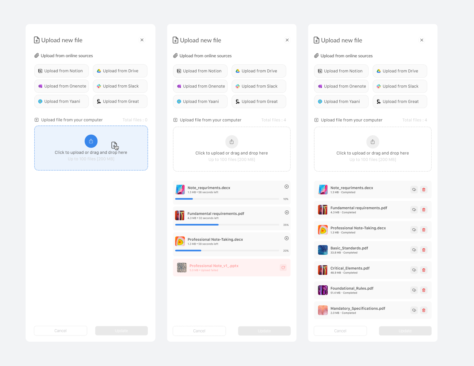 Streamlined File Upload: A Step-by-Step Design Approach app design process fileupload interface interfacedesing minimalistdesing typography ui uidesing uploadflow userexperince ux uxdesing