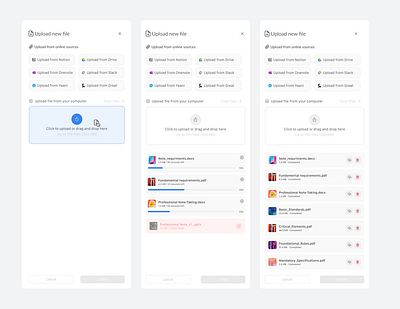 Streamlined File Upload: A Step-by-Step Design Approach app design process fileupload interface interfacedesing minimalistdesing typography ui uidesing uploadflow userexperince ux uxdesing