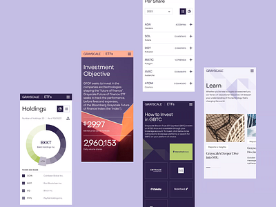 Grayscale - Web Redesign for Crypto Asset Manager animation crypto crypto asset management design design system development illustration motion design ui ux web design web redesign