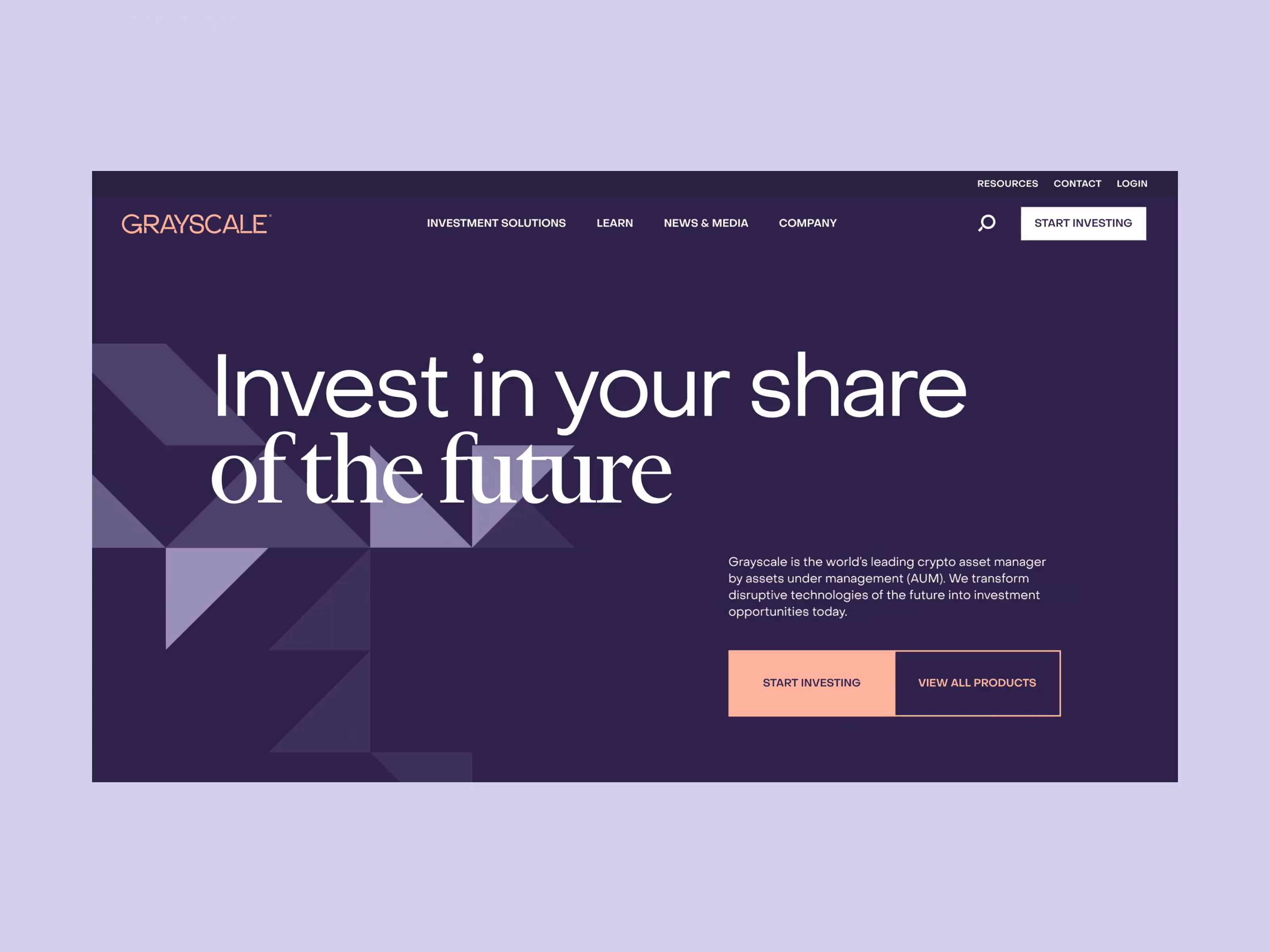 Grayscale - Web Redesign for Crypto Asset Manager by Clay on Dribbble