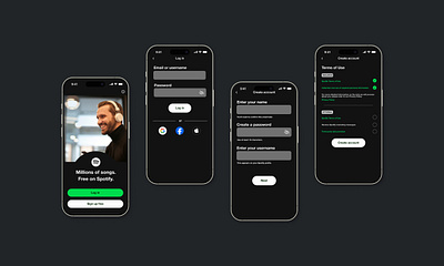 Daily UI Challenge: Sign up daily ui design challenge mobile app music product design sign up spotify ui ux ui