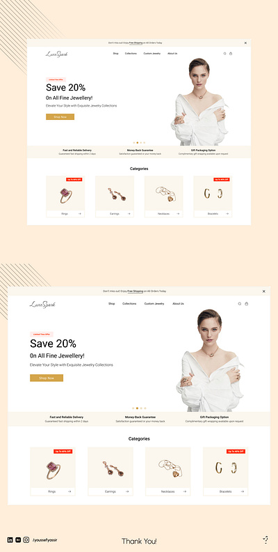 Elegant and Modern Product Landing Page for Fine Jewelry user centric design.