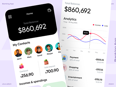 Mobile Banking App app app design app ui bank app banking app design finance app mobile banking app ui ux wallet app