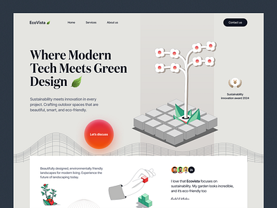 EcoVista - Website Design arcitecture branding design ecofriendly green design landing page modern tech ui uidesign uiux user interface design website website design