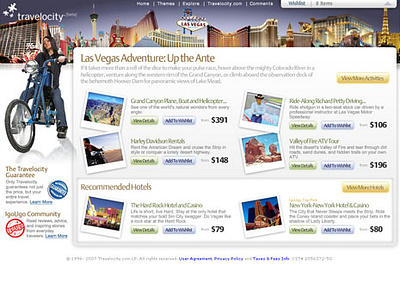 Travelocity ExperienceFinder animation flash ui web design