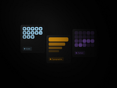 Design System Mockup bold icon color palette colors dark dark ui design system filled icon gradient graphic design graphical user interface gui icon iconly iconly pro icons pattern styleguide styles typescale typography