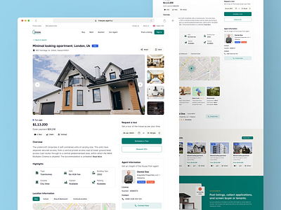 Estate - Real Estate Website Details Page Design agent design details homepage landing minimal modern property realestate ui ux web design