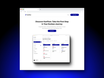 KanFlow Landing Page app design kanban ui ux web