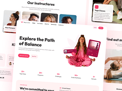 Way to Om Landing page health care landing page mindfulness ui ux website yoga