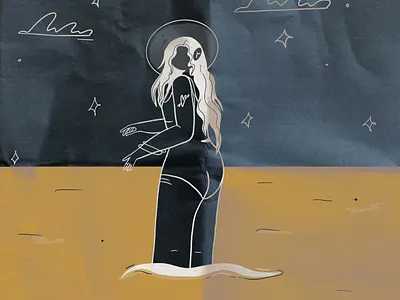 After dark app image blog dance flat illustration girl heatlh horizon illustraion kiss meditation sea web woman