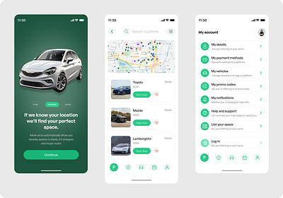 Car Parking Mobile app Redesign ui