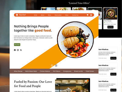 Food Website 3d animation branding graphic design logo motion graphics ui