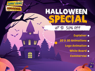 Halloween Animation Deals – Up to 30% OFF! 🎃👻 2d 3d animations branding commercial design explainer graphic design icon identity illustration logo logo animation ui ux vector whiteboard