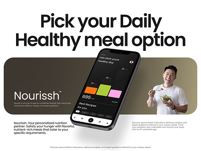 Nourissh: Food Tracker app design branding design figma gradient graphic design health fitness health app illustration interaction layout design logo meal plan app navigation popular product design typography ui ux vector