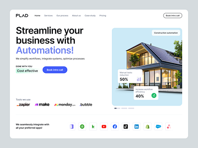 Plad - Website UI ai ai agency ai automation ai model ai recommendation ai startup artificial intelligence business optimization clean data science marketing ui ui ux ux webapp webdesign workflow optimization