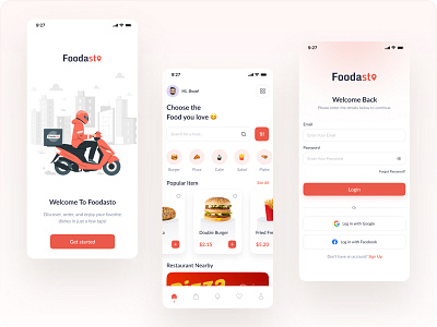 Foodast Food App app app design app ui food app food ui foodasto ui ui app screen