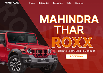 LANDING PAGE OF MAHINDRA THAR ROXX branding cardesign design figma figmadesign intern landing page landingpage mahindradesign tharcar thardesign ui uiux