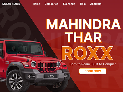 LANDING PAGE OF MAHINDRA THAR ROXX branding cardesign design figma figmadesign intern landing page landingpage mahindradesign tharcar thardesign ui uiux