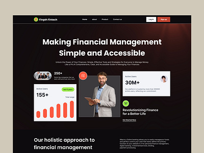 Finance Website - Fintech landing page animation banking clean creative design figma finance financial fintech firqah firqah lab home page landing page modern saas ui design ux design wallet website website design