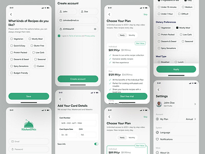 Recipe App - Account Setup app design cooking app food app mobile recipe recipe app