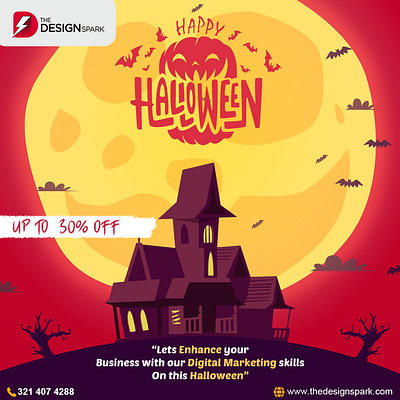 Spooktacular Halloween Offer: Up to 30% OFF Digital Marketing apparel branding design digital marketing energy graphic design halloween illustration logo merch ui vector