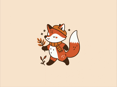 Autumn themed Fox autumn design graphic design illustration leaf leaves logo