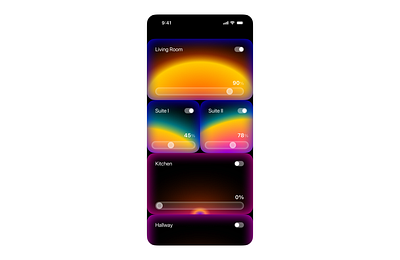 Iluminate glass gradient light mobile app