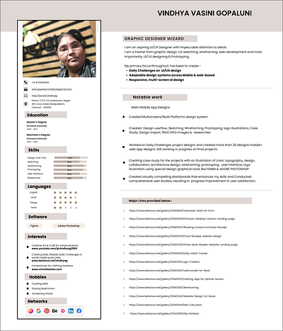 My Resume UI/UX typography ui