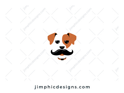 Mustache Dog Logo branding design dog graphic design logo logo design pet vector