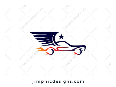 Winged Car Logo automotive branding car design graphic design logo logo design speed vector wings