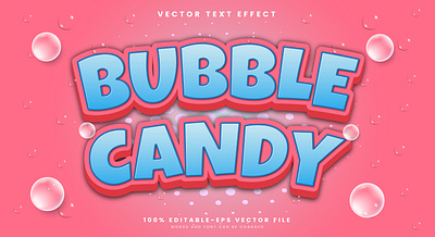 Bubble Candy 3d editable text style Template cool