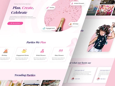 Event Planning Website birthday website design event landing page event planning website design event website event website design landing page design marriage landing page design marriage website design party website design ui ui design uiux ux ux design web design web ui website design