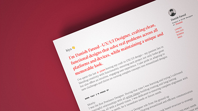 I'm Danish Fareed - Resume clean cv design flat portfolio resume uiux