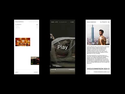 Angus Emmerson — Portfolio 24' animation grid layout minimalist motion portfolio video webgl white