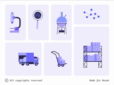 Illustration Animation - Pharma Industry animation chemicals graphic design illustration industry manufacturing microscope motion design motion graphics pharmaceutical search tranport truck