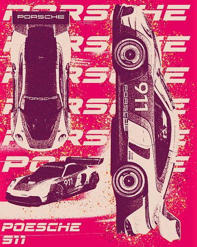 Porsche 911 Poster Pack cars graphic design illustration photoshop porche poster