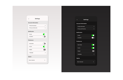 Setting Page UI daily challenge design ui ux