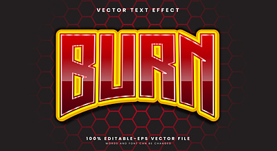 Burn 3d editable text style Template explode