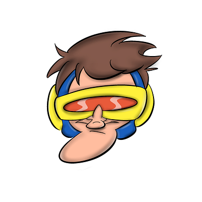 Cyclops artwork cartoon illustration marvel stylized