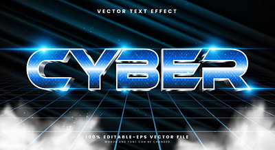 Cyber 3d editable text style Template fast