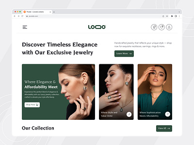 Jewelry - Ecommerce Landing Page ecommerce ecommerce design ecommerce landing page ecommerce shop ecommerce website ecommerce website design homepage jewellery design jewellery shop jewelry website landing page landing page design minimal design online shop typography ux web web design webflow template website design