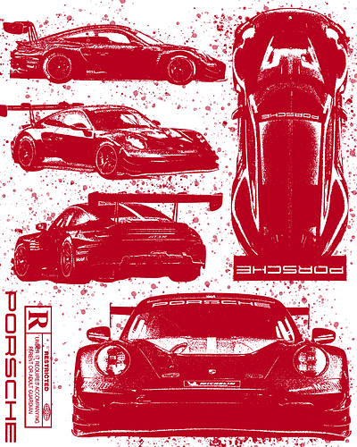 Porsche Poster Pack cars design graphic design illustration porsche poster