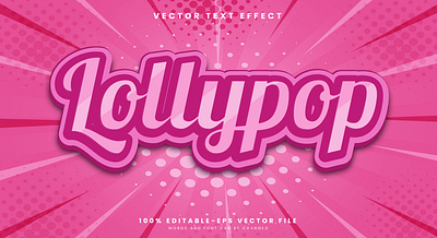 Lollipop 3d editable text style Template dessert