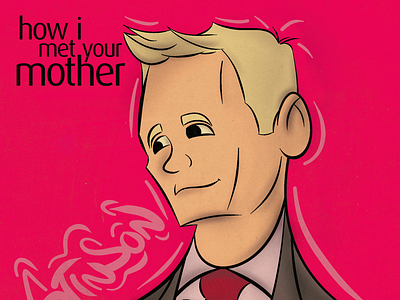 Barney Stinson artwork cartoon digital2d illustration stylized