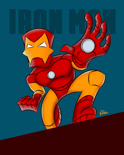 Iron Man artwork cartoon comics digital2d illustration marvel stylized