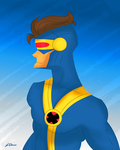 Cyclops artwork cartoon comics digital2d illustration marvel stylized