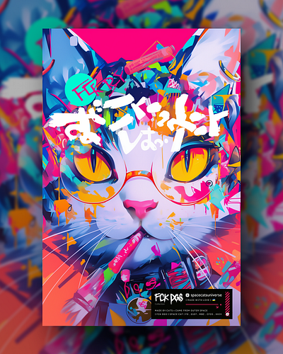 [FCK DGS 0107] ai branding cat daliy design illustration poster print